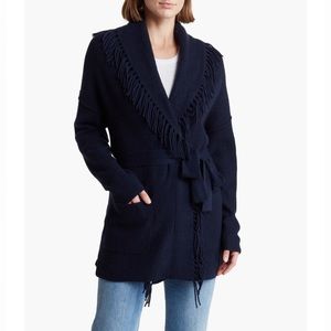 360 Cashmere Alissa Fringed Wool & Cashmere Cardigan Large